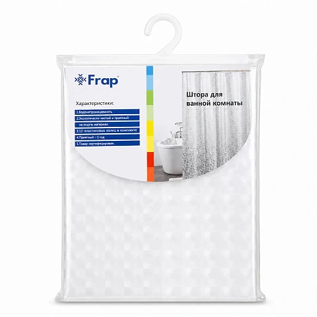 Штора для ванны FRAP F8754 прозрачный 180х180 Штора для ванны FRAP F8754 прозрачный 180х180