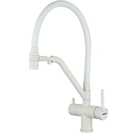Смеситель для кухни GAPPO G4398-88 с гибким изливом и подключением фильтра, белый Смеситель для кухни GAPPO G4398-88 с гибким изливом и подключением фильтра, белый
