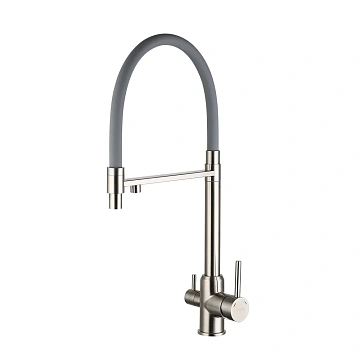 Смеситель для кухни GAPPO G4399-5 с гибким изливом и подключением фильтра, сатин