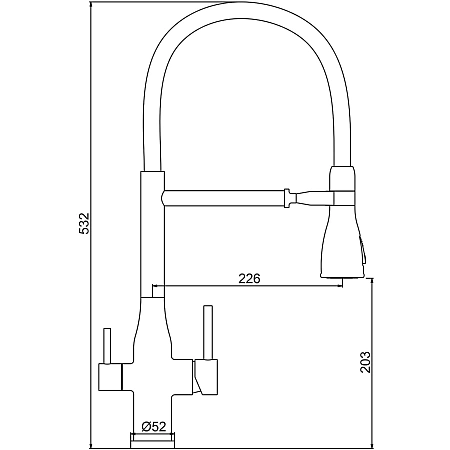 Смеситель для кухни GAPPO G4399-76 с гибким изливом и подключением фильтра, черный Смеситель для кухни GAPPO G4399-76 с гибким изливом и подключением фильтра, черный