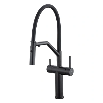 Смеситель для кухни GAPPO G4399-86 с гибким изливом и подключением фильтра, черный