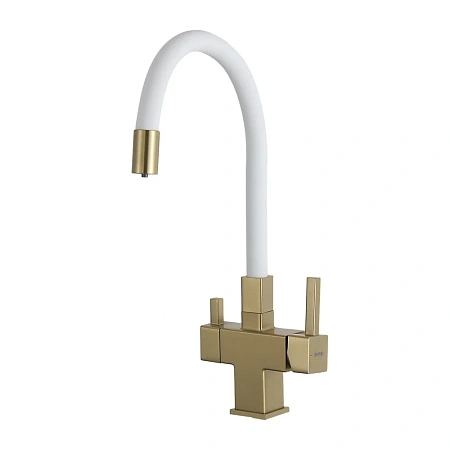 Смеситель для кухни GAPPO G4395-33 с гибким изливом и подключением фильтра, золотой сатин Смеситель для кухни GAPPO G4395-33 с гибким изливом и подключением фильтра, золотой сатин