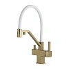 Смеситель для кухни GAPPO G4395-63 с гибким изливом и подключением фильтра, золотой сатин Смеситель для кухни GAPPO G4395-63 с гибким изливом и подключением фильтра, золотой сатин