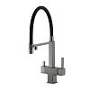 Смеситель для кухни GAPPO G4395-59 с гибким изливом и подключением фильтра, оружейная сталь Смеситель для кухни GAPPO G4395-59 с гибким изливом и подключением фильтра, оружейная сталь