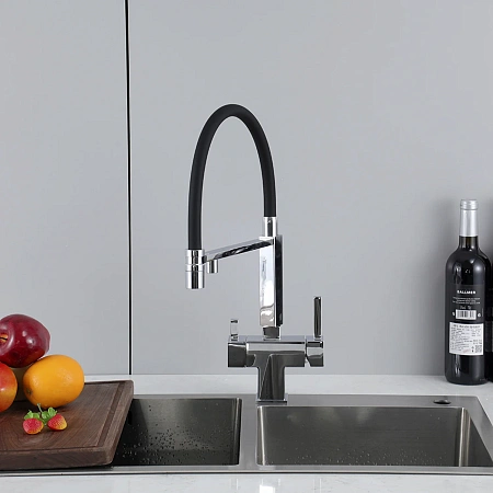 Смеситель для кухни GAPPO G4395-50 с гибким изливом и подключением фильтра, хром Смеситель для кухни GAPPO G4395-50 с гибким изливом и подключением фильтра, хром