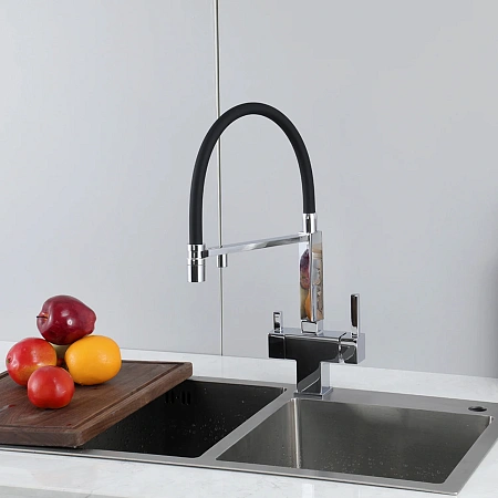 Смеситель для кухни GAPPO G4395-50 с гибким изливом и подключением фильтра, хром Смеситель для кухни GAPPO G4395-50 с гибким изливом и подключением фильтра, хром