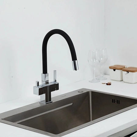 Смеситель для кухни GAPPO G4395-30 с гибким изливом и подключением фильтра, хром Смеситель для кухни GAPPO G4395-30 с гибким изливом и подключением фильтра, хром