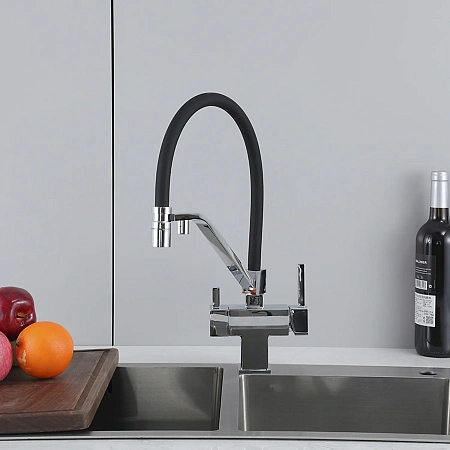 Смеситель для кухни GAPPO G4395-60 с гибким изливом и подключением фильтра, хром Смеситель для кухни GAPPO G4395-60 с гибким изливом и подключением фильтра, хром