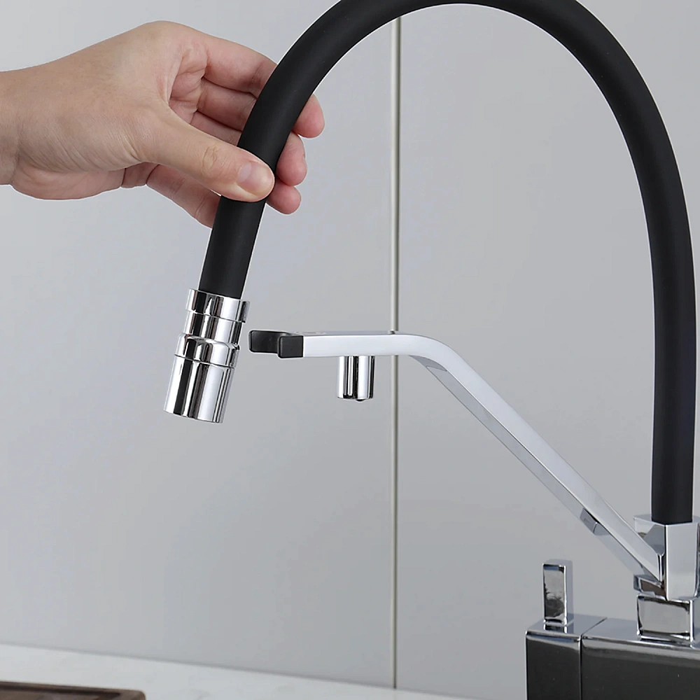 Смеситель для кухни GAPPO G4395-60 с гибким изливом и подключением фильтра, хром — Изображение 10