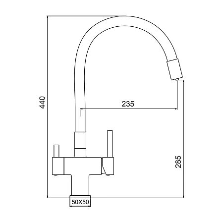 Смеситель для кухни GAPPO G4395-36 с гибким изливом и подключением фильтра, черный Смеситель для кухни GAPPO G4395-36 с гибким изливом и подключением фильтра, черный
