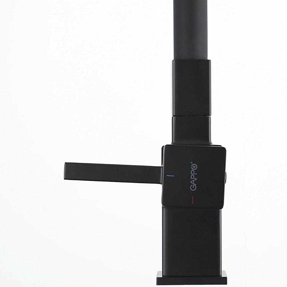 Смеситель для кухни GAPPO G4395-36 с гибким изливом и подключением фильтра, черный — Изображение 8