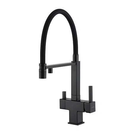 Смеситель для кухни GAPPO G4395-56 с гибким изливом и подключением фильтра, черный Смеситель для кухни GAPPO G4395-56 с гибким изливом и подключением фильтра, черный