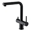 Смеситель для кухни GAPPO G4397-76 с выдвижным изливом и подключением фильтра, черный Смеситель для кухни GAPPO G4397-76 с выдвижным изливом и подключением фильтра, черный