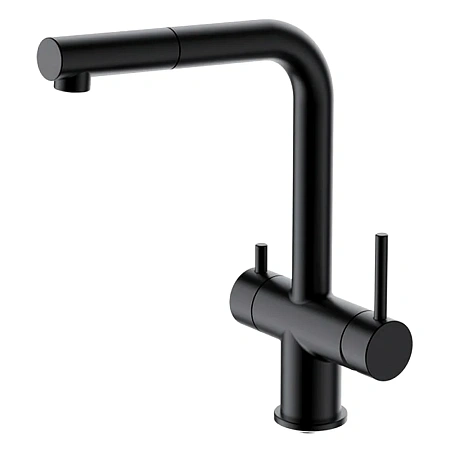 Смеситель для кухни GAPPO G4397-76 с выдвижным изливом и подключением фильтра, черный