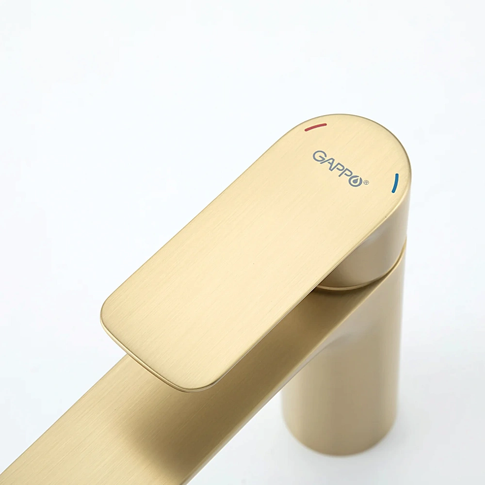 Смеситель для раковины Gappo G1048-3 золотой сатин — Изображение 10