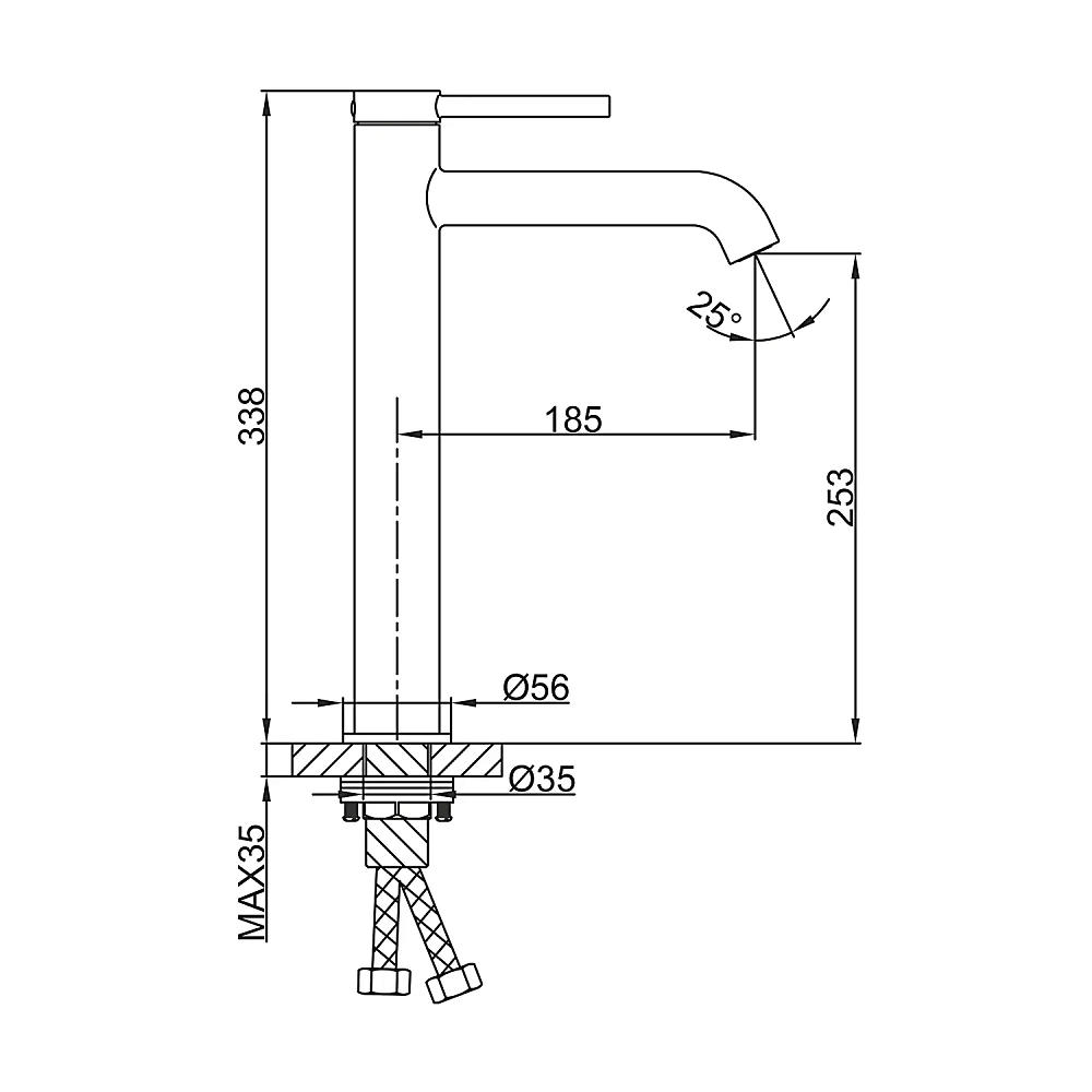Смеситель для раковины Gappo G1006-2 хром — Изображение 2