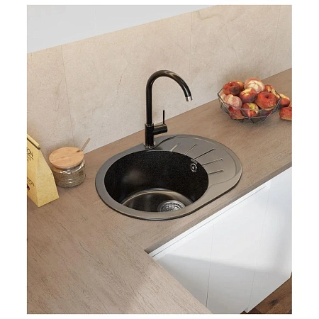 Кухонная мойка GranFest RONDO R-580L черный Кухонная мойка GranFest RONDO R-580L черный