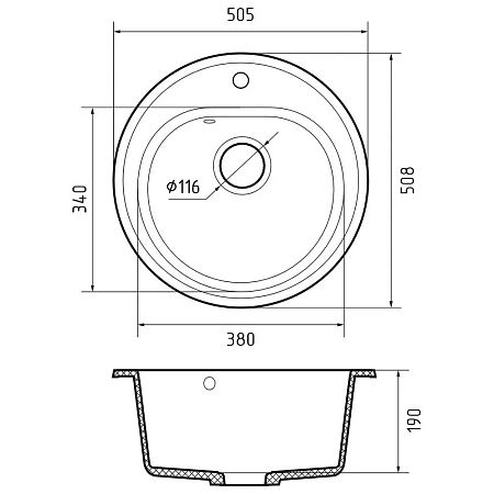 Кухонная мойка GranFest RONDO R-510 топаз Кухонная мойка GranFest RONDO R-510 топаз