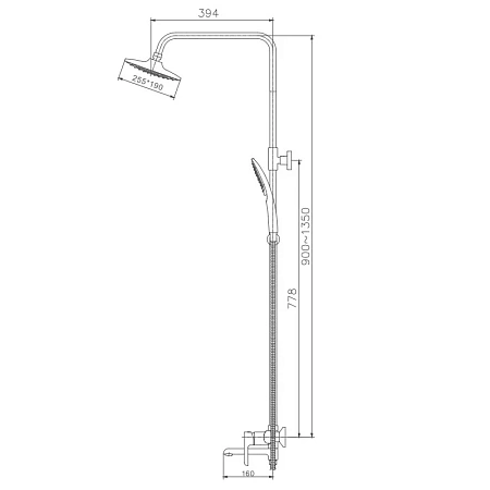 Душевая система Haiba HB24805-8 белый Душевая система Haiba HB24805-8 белый