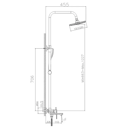 Душевая система Haiba HB24505-3 пепельный Душевая система Haiba HB24505-3 пепельный