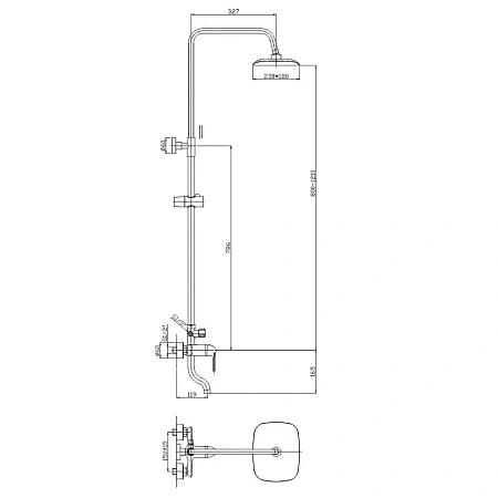 Душевая система Haiba HB2405 хром Душевая система Haiba HB2405 хром