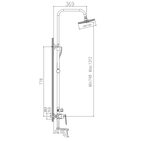 Душевая система Haiba HB24548-7 черный Душевая система Haiba HB24548-7 черный