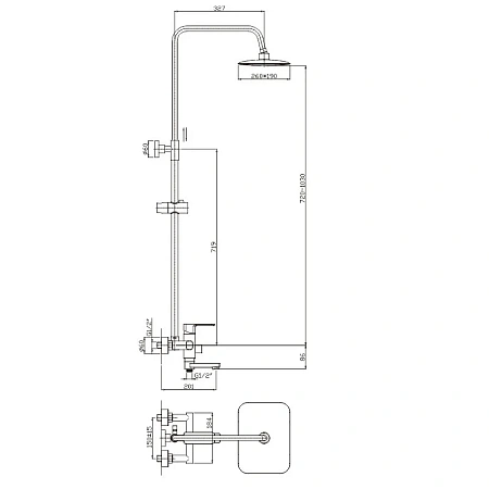 Душевая система Haiba HB2402 хром Душевая система Haiba HB2402 хром
