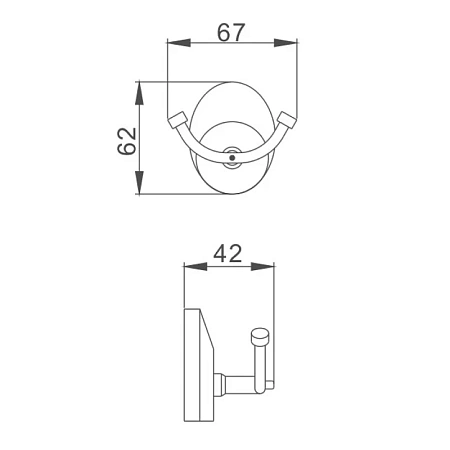 Крючок Haiba HB1605-2 хром Крючок Haiba HB1605-2 хром
