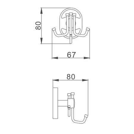 Крючок Haiba HB1905-3 хром Крючок Haiba HB1905-3 хром