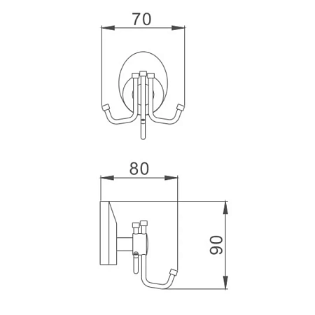 Крючок Haiba HB1605-3 хром Крючок Haiba HB1605-3 хром
