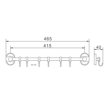 Крючок Haiba HB1915-6 хром Крючок Haiba HB1915-6 хром