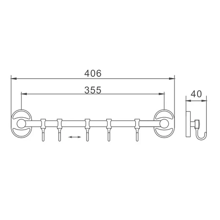 Крючок Haiba HB1915-5 хром Крючок Haiba HB1915-5 хром