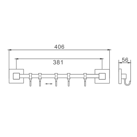 Крючок Haiba HB8615-5 хром Крючок Haiba HB8615-5 хром
