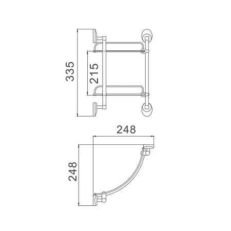 Полка Haiba HB1607-2 угловая, хром Полка Haiba HB1607-2 угловая, хром