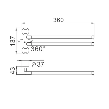 Полотенцедержатель Haiba HB112 хром Полотенцедержатель Haiba HB112 хром