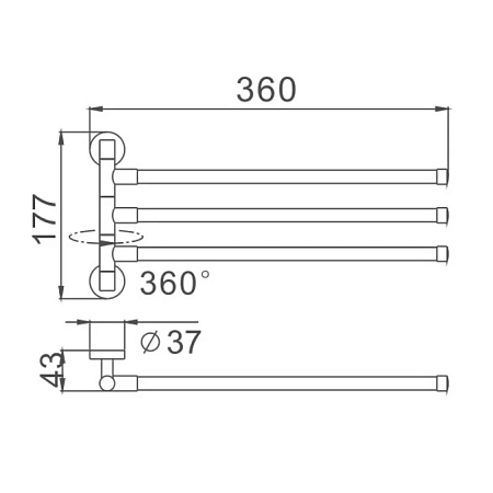 Полотенцедержатель Haiba HB113 хром Полотенцедержатель Haiba HB113 хром