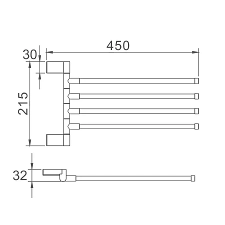 Полотенцедержатель Haiba HB8814 хром Полотенцедержатель Haiba HB8814 хром