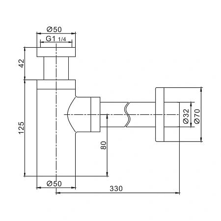 Сифон для раковины Haiba HB80-7 черный Сифон для раковины Haiba HB80-7 черный