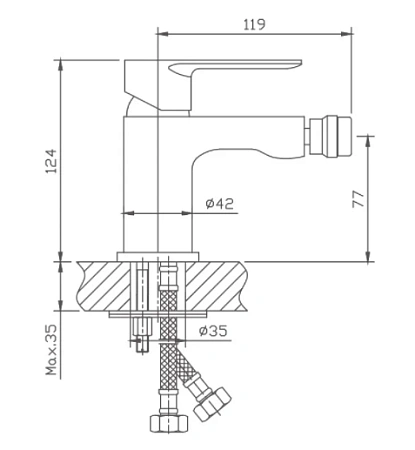 Смеситель для биде Haiba HB50505 Смеситель для биде Haiba HB50505