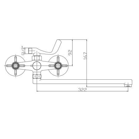 Смеситель для ванны Haiba HB2224 хром Смеситель для ванны Haiba HB2224 хром