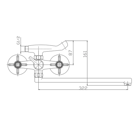 Смеситель для ванны Haiba HB2124 хром Смеситель для ванны Haiba HB2124 хром