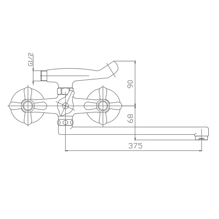 Смеситель для ванны Haiba HB2225 хром Смеситель для ванны Haiba HB2225 хром