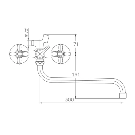 Смеситель для ванны Haiba HB2227-2 хром Смеситель для ванны Haiba HB2227-2 хром