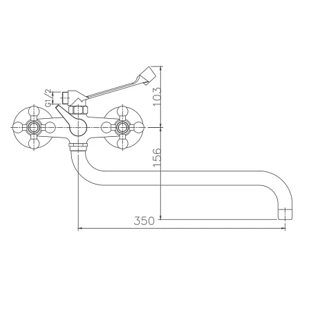 Смеситель для ванны Haiba HB2619-3 хром Смеситель для ванны Haiba HB2619-3 хром