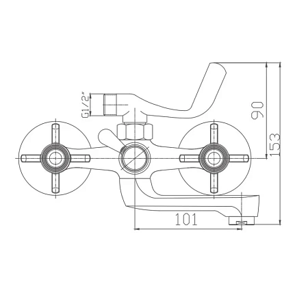 Смеситель для ванны Haiba HB3024 хром Смеситель для ванны Haiba HB3024 хром