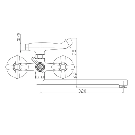Смеситель для ванны Haiba HB2125 хром Смеситель для ванны Haiba HB2125 хром