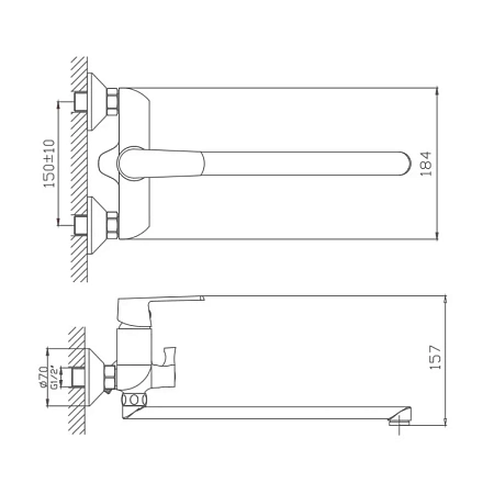 Смеситель для ванны Haiba HB22804 белый Смеситель для ванны Haiba HB22804 белый
