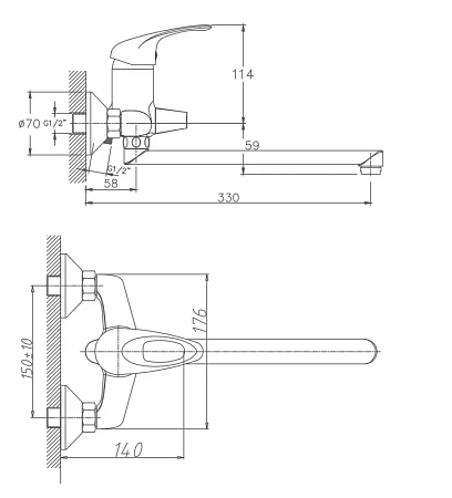 Смеситель для ванны Haiba HB2203 хром Смеситель для ванны Haiba HB2203 хром