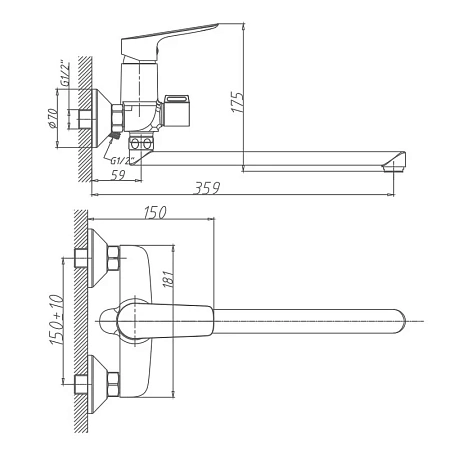 Смеситель для ванны Haiba HB22506 хром Смеситель для ванны Haiba HB22506 хром