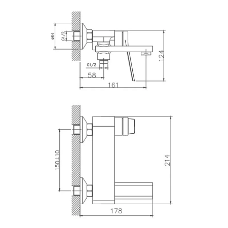 Смеситель для ванны Haiba HB60572 хром Смеситель для ванны Haiba HB60572 хром